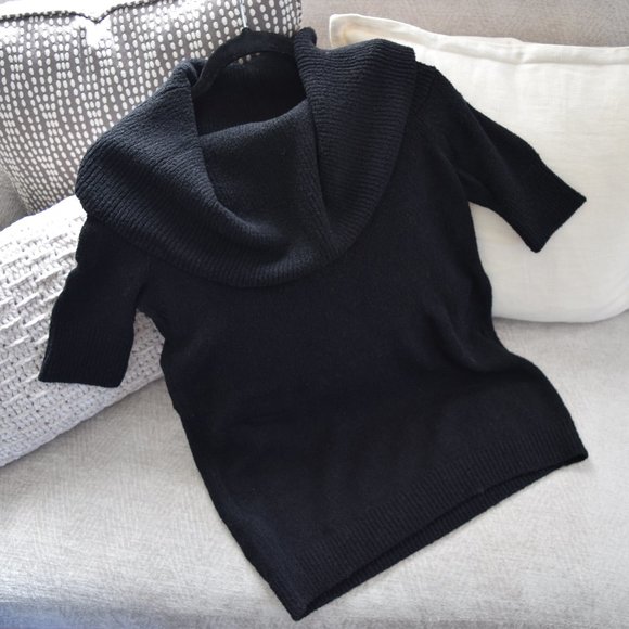 NWT LOFT Cowl Off-Shoulder Sweater (Black) XSP - Picture 7 of 9